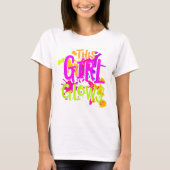 Dieses Mädchen glänzt Kostüm 80er Glow Halloween-P T-Shirt (Vorderseite)