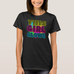 Dieses Mädchen glänzt Party 80er Vintag Retro farb T-Shirt