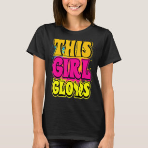 Dieses Mädchen glänzt Party 80er Vintag Retro farb T-Shirt