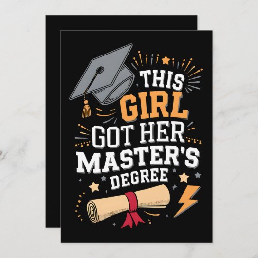 Dieses Mädchen Got ihren Master-Grad-Abschluss Einladung (Vorne/Hinten)