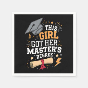 Dieses Mädchen Got ihren Master-Grad-Abschluss Serviette