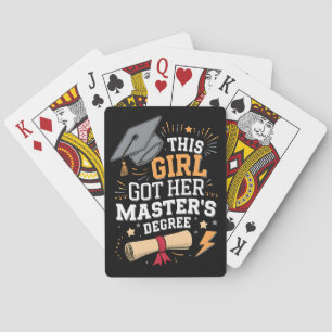 Dieses Mädchen Got ihren Master-Grad-Abschluss Spielkarten