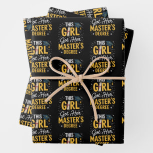Dieses Mädchen hat ihren Master-Abschluss Abschlus Geschenkpapier Set