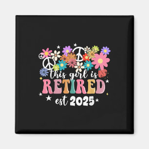 Dieses Mädchen ist 2025 Retro Shirt floraler Retir Magnet