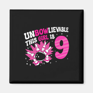 Dieses Mädchen ist 9 Bowling 9. Geburtstag unbenei Magnet