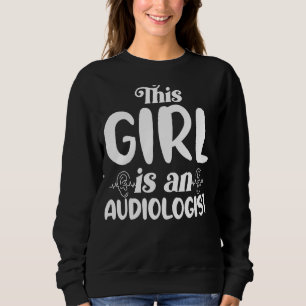 Dieses Mädchen ist ein Audiologe, die in der Girla Sweatshirt