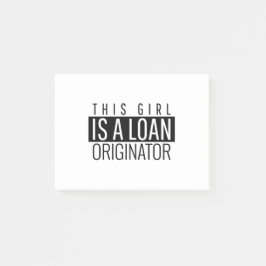 Dieses Mädchen ist ein Kreditgeber Post-it Klebezettel