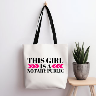 Dieses Mädchen ist ein Notar der öffentlichen Tote Tasche