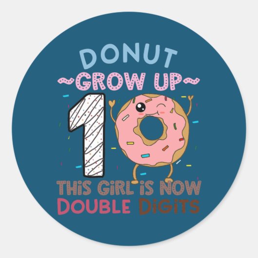 Dieses Mädchen ist jetzt zweistellig zum zehnten G Runder Aufkleber (Vorderseite)