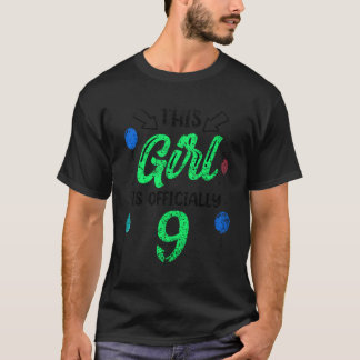 Dieses Mädchen ist offiziell 9 Jahre alt Geburtsta T-Shirt