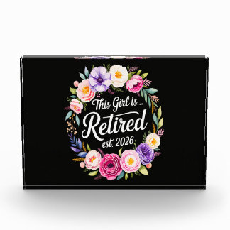 Dieses Mädchen ist Rentnerin 2026 Florale Rente Fotoblock
