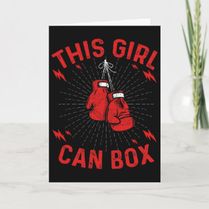 Dieses Mädchen kann boxen, Boxer boxt Vintage-Desi Karte