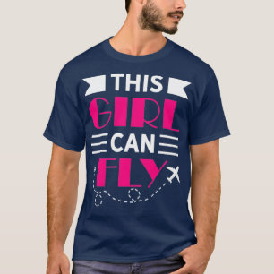 Dieses Mädchen kann fliegen Pilotin Frau  T-Shirt
