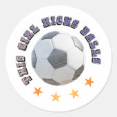 Dieses Mädchen kicks Balls Runder Aufkleber (Vorderseite)