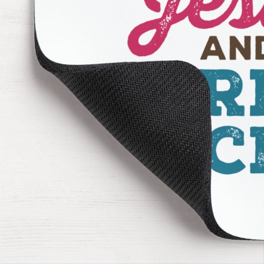 Dieses Mädchen läuft auf Jesus und Barrel Racing Mousepad (Ecke)