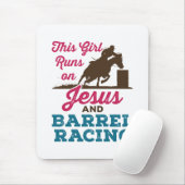 Dieses Mädchen läuft auf Jesus und Barrel Racing Mousepad (Mit Mouse)