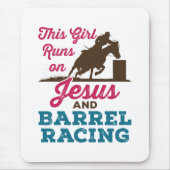 Dieses Mädchen läuft auf Jesus und Barrel Racing Mousepad (Vorne)