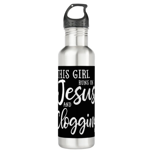 Dieses Mädchen läuft auf Jesus und Clogging Gesche Edelstahlflasche (Vorderseite)