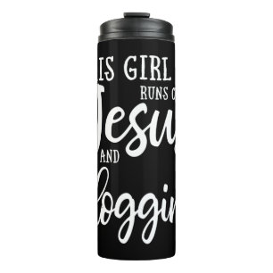 Dieses Mädchen läuft auf Jesus und Clogging Gesche Thermosbecher