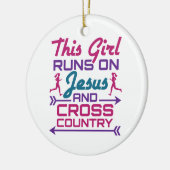 Dieses Mädchen läuft auf Jesus und Cross Country Keramik Ornament (Links)