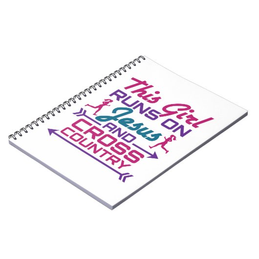 Dieses Mädchen läuft auf Jesus und Cross Country Notizblock (Linke Seite)