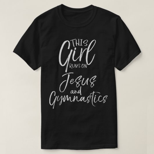 Dieses Mädchen läuft auf Jesus und Gymnastik Chris T-Shirt (Design vorne)