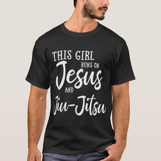 Dieses Mädchen läuft auf Jesus und Jiu Jitsu Chris T-Shirt (Vorderseite)