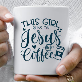 Dieses Mädchen läuft auf Jesus und Kaffee Christli Kaffeetasse
