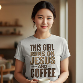 Dieses Mädchen läuft auf Jesus und Kaffee Christli Tri-Blend Shirt