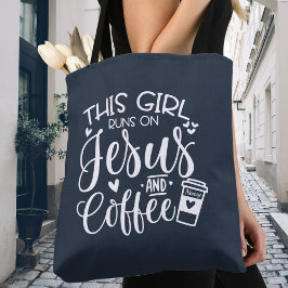 Dieses Mädchen läuft auf Jesus und Kaffee gewohnt Tasche