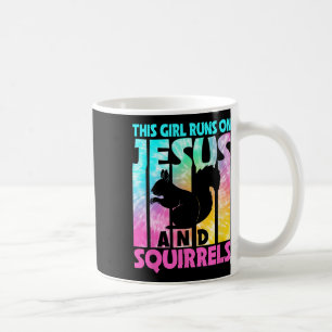 Dieses Mädchen läuft auf Jesus und lustigen Eichhö Kaffeetasse