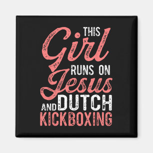 Dieses Mädchen läuft auf Jesus und Muay Thai Dutch Magnet