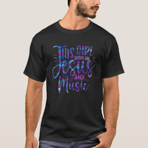Dieses Mädchen läuft auf Jesus und Music Christlic T-Shirt