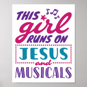 Dieses Mädchen läuft auf Jesus und Musicals Poster
