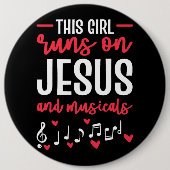Dieses Mädchen läuft auf Jesus und Musicals Theate Button (Vorderseite)