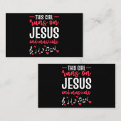 Dieses Mädchen läuft auf Jesus und Musicals Theate Visitenkarte (Vorne/Hinten)