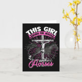 Dieses Mädchen läuft auf Jesus und Pferden - Pferd Karte (Gelbe Blume)