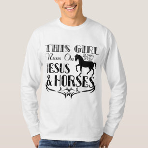 Dieses Mädchen läuft auf Jesus und Pferden - Reite T-Shirt