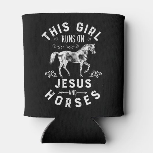 Dieses Mädchen läuft auf Jesus und Pferden Reiten Dosenkühler (Rückseite)