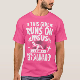 Dieses Mädchen läuft auf Jesus und Tiger Salamande T-Shirt