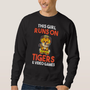 Dieses Mädchen läuft auf Tigers & Videospielen Sweatshirt