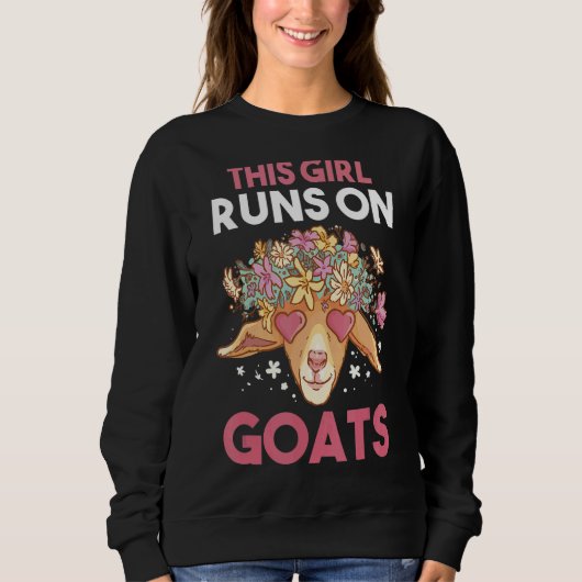 Dieses Mädchen läuft auf Ziegen Sweatshirt (Vorderseite)