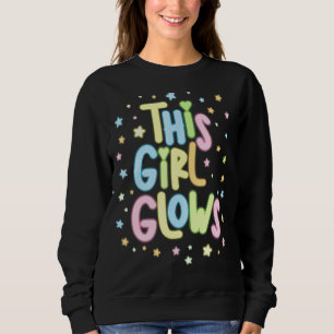 Dieses Mädchen leuchtet Retro-80er Geburtstagspart Sweatshirt