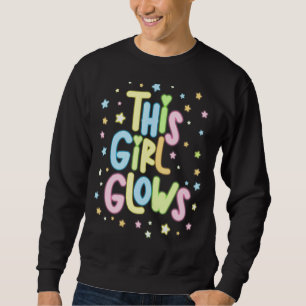 Dieses Mädchen leuchtet Retro-80er Geburtstagspart Sweatshirt