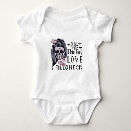 Dieses Mädchen Liebe Halloween Baby Strampler (Vorderseite)