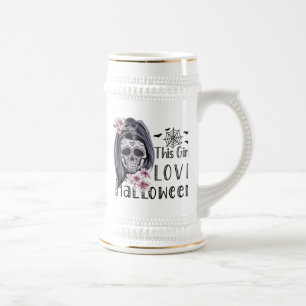 Dieses Mädchen Liebe Halloween Bierglas