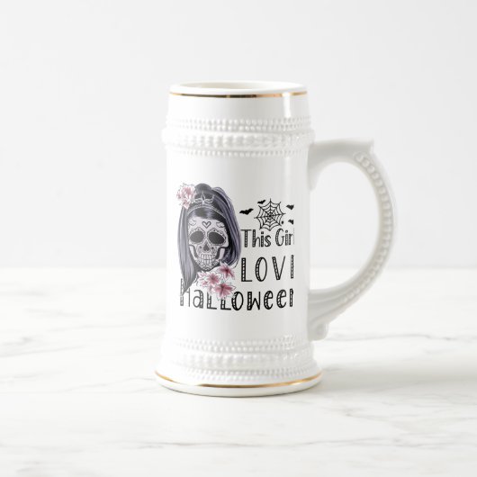 Dieses Mädchen Liebe Halloween Bierglas (Rechts)
