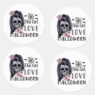 Dieses Mädchen Liebe Halloween Etiketten