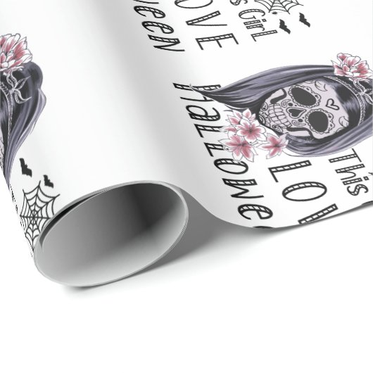Dieses Mädchen Liebe Halloween Geschenkpapier (Rolleneckpunkt)
