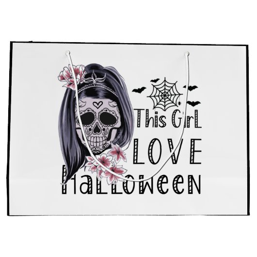 Dieses Mädchen Liebe Halloween Große Geschenktüte (Rückseite)